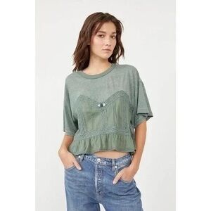 *** NEW WITH TAGS*** FP Green Lace Tee
